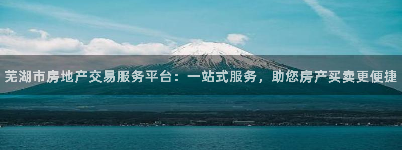 摩登5冯7O667：芜湖市房地产交易服务平台：一站式服务，助