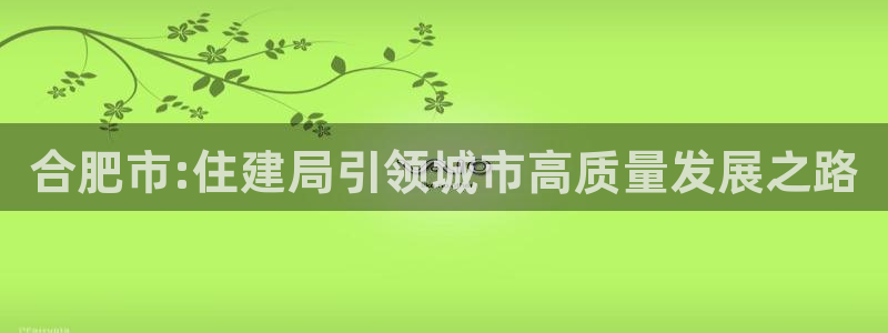 摩登5冯7O667：合肥市:住建局引领城市高质量发展之路